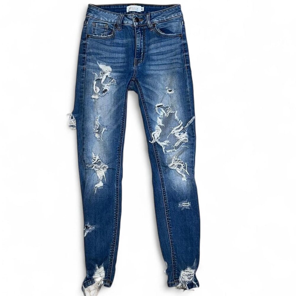 Oasis Highly Distressed Women's High Waisted Skinny Jeans